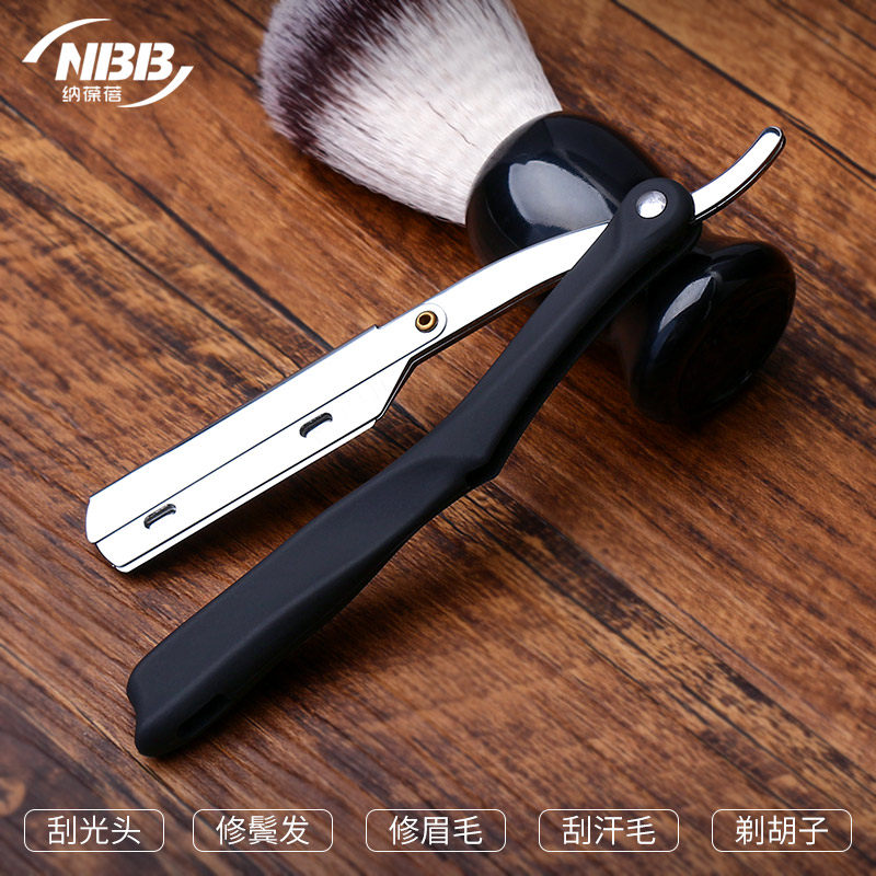 Shave Knife Manually Old Style Shave Knife Razor Beauty Hair Scraper Haircut for men Hairdresser Scraping Face Knife 10 Blade