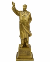 Guangming waving in front of the whole body standing like Chairman Maos pure bronze statue Mao Zedong sculpture collection gifts like 68CM high