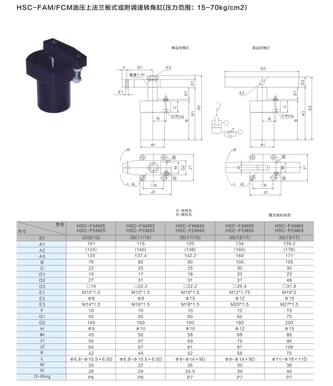 Xi lanh góc thủy lực HSL HSC25 32 40 50 63X90SR Dụng cụ cố định RS HNS xoay 0-180 tính lực ép xi lanh thủy lực giá xi lanh thủy lực mini