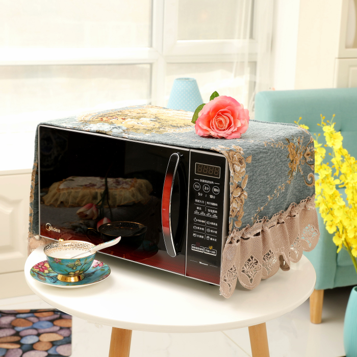 Tong Meng Microwave Oven Cover Towels New Pint Art Lace High-end Oven Dust Shield Anti-Smoke multifunction cover towels