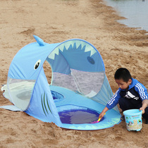ins childrens beach free double play game house can play in the water new shark small tent convenient folding pool