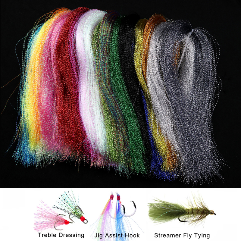 18-color spiral bright silk color Luya fly fishing hook DIY hair hook binding material sea fishing hook binding material