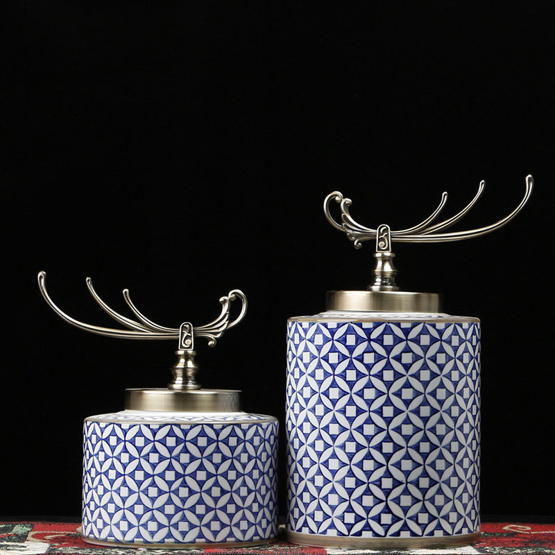 New Chinese-style modern minimalist ceramic copper coin ornaments home living room study retro soft decoration display soft decorations