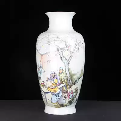 Academic ceramic vase Gaoz party picture Ming and Qing classical countertop vase ceramic decoration TV cabinet model