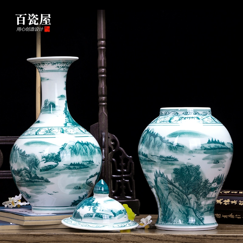 Jingdezhen gốm sứ mini màu xanh và trắng trang trí phòng khách lối vào nhà tủ TV tủ kệ tủ rượu trang trí - TV