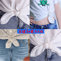 Pearl clothes corner knot buckle hem summer button clothes shirt T-shirt buckle temperament shirt silk towel buckle accessories