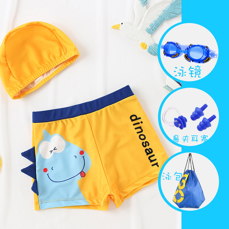 Child swimsuit boy baby boy cartoon shark two-piece flat angle swimsuit with cap CUHK boy boy swimsuit