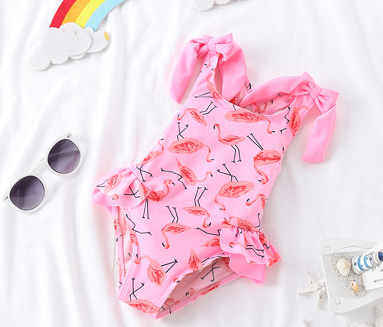 Đồ bơi trẻ em dễ thương bé gái bé flamingo bé gái áo tắm một mảnh áo tắm trẻ em bikini - Bộ đồ bơi của Kid bộ đồ bơi cho bé gái