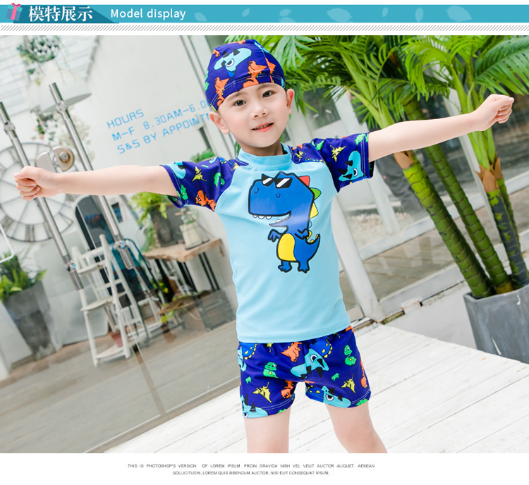 Áo Tắm trẻ em Trai Big Boy Đồ Bơi Set Boy Chia Con Bé Áo Tắm Kem Chống Nắng Áo Tắm Tập đồ bơi em bé