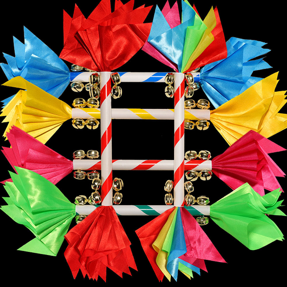 Kindergarten children's early playground light instruments Props Square Dance Flowers Sticks and Rod Whip for a Money pole 8 Suzuki-Taobao