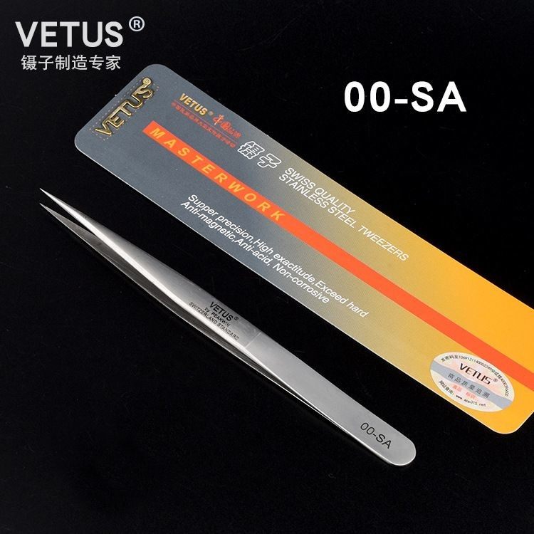 VETUS Wittes stainless steel high precision tweezers SS-SA brow repair ultra-hard tip tweezers