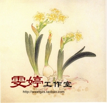 Meticulous painting White drawing draft flower and bird painting Chinese painting painting character customization