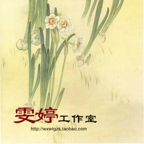 Meticulous painting White drawing draft flower and bird painting Chinese painting painting character customization