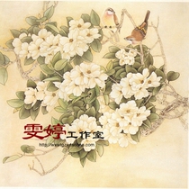 Gongbi painting white drawing background -- Bai Junmei Chinese painting Calligraphy Landscape painting Flowers and birds painting Living room painting Industrial painting