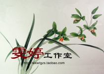 Homework Gongbi painting White drawing background-Orchid Chinese painting Flower and bird painting Living room painting Character painting Industrial painting*