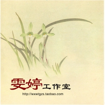 Meticulous painting white drawing draft orchid flower and bird painting Chinese painting painting character customization