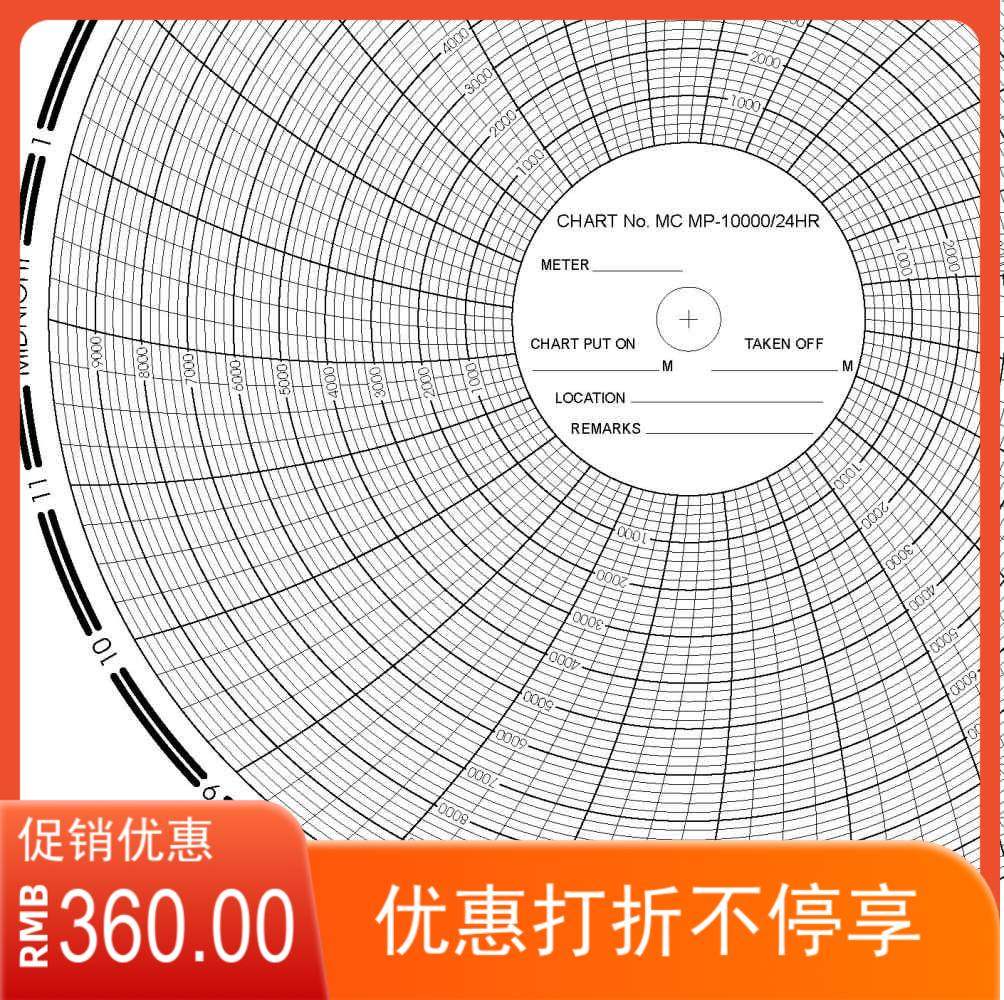 GRAPHIC CONTROLS PRESSURE CIRCLE DRAWING MP10000 MP30000 PRESSURE TEST RECORDING paper