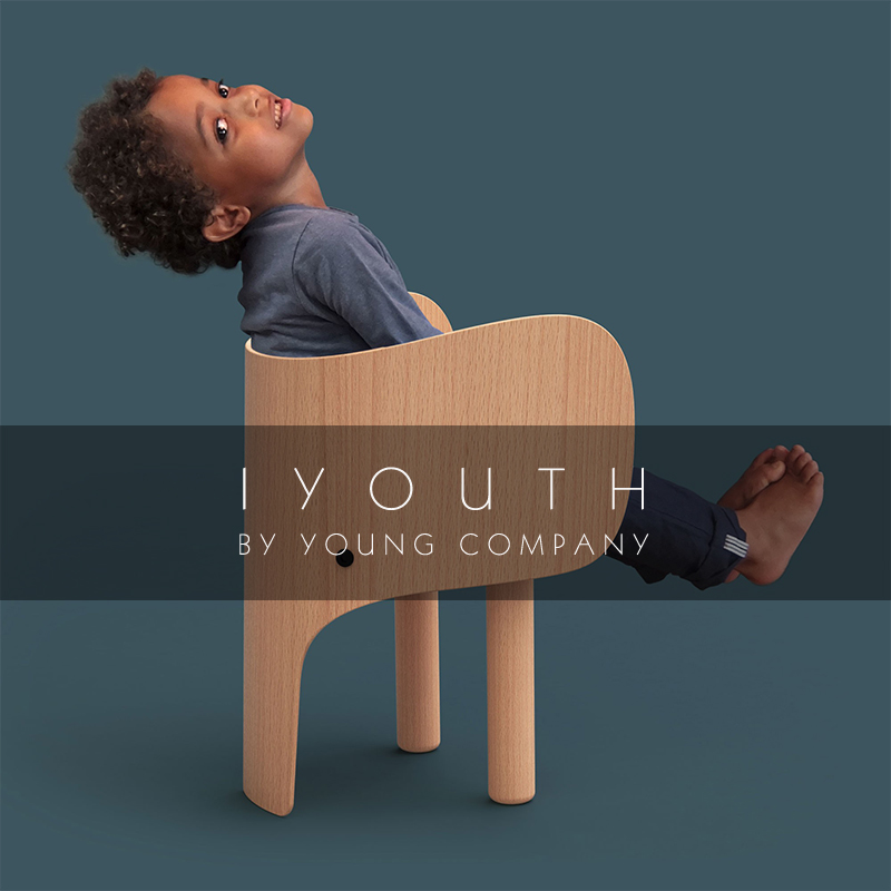 IYOUTH imported Nordic Danish brand EO animal elephant wooden children's table chair baby chair stool