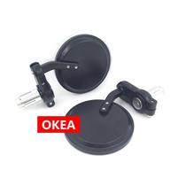 Motorcycle rearview mirror modified car handle mirror retro modified rear mirror handle non-folding round mirror