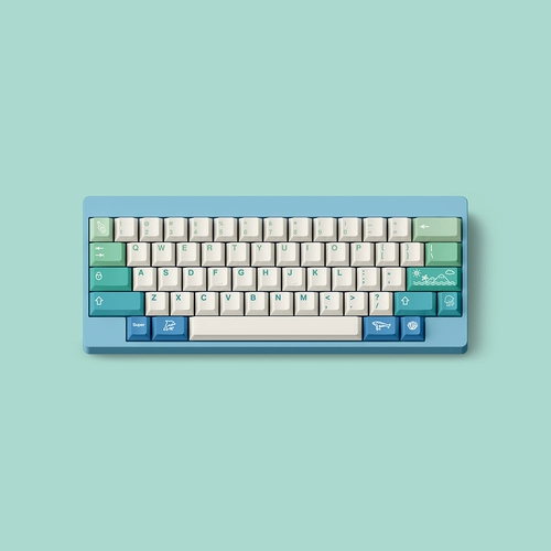 [Первый выпуск] Оригинальный колпачок FBB Island R2, сублимационный PBT, индивидуальная механическая клавиатура, градиентный синий, минималистичный