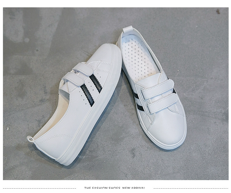 Mùa hè 2018 mới nhỏ giày trắng hoang dại giày vải lười mùa xuân phiên bản Hàn Quốc của Velcro một đôi giày nữ