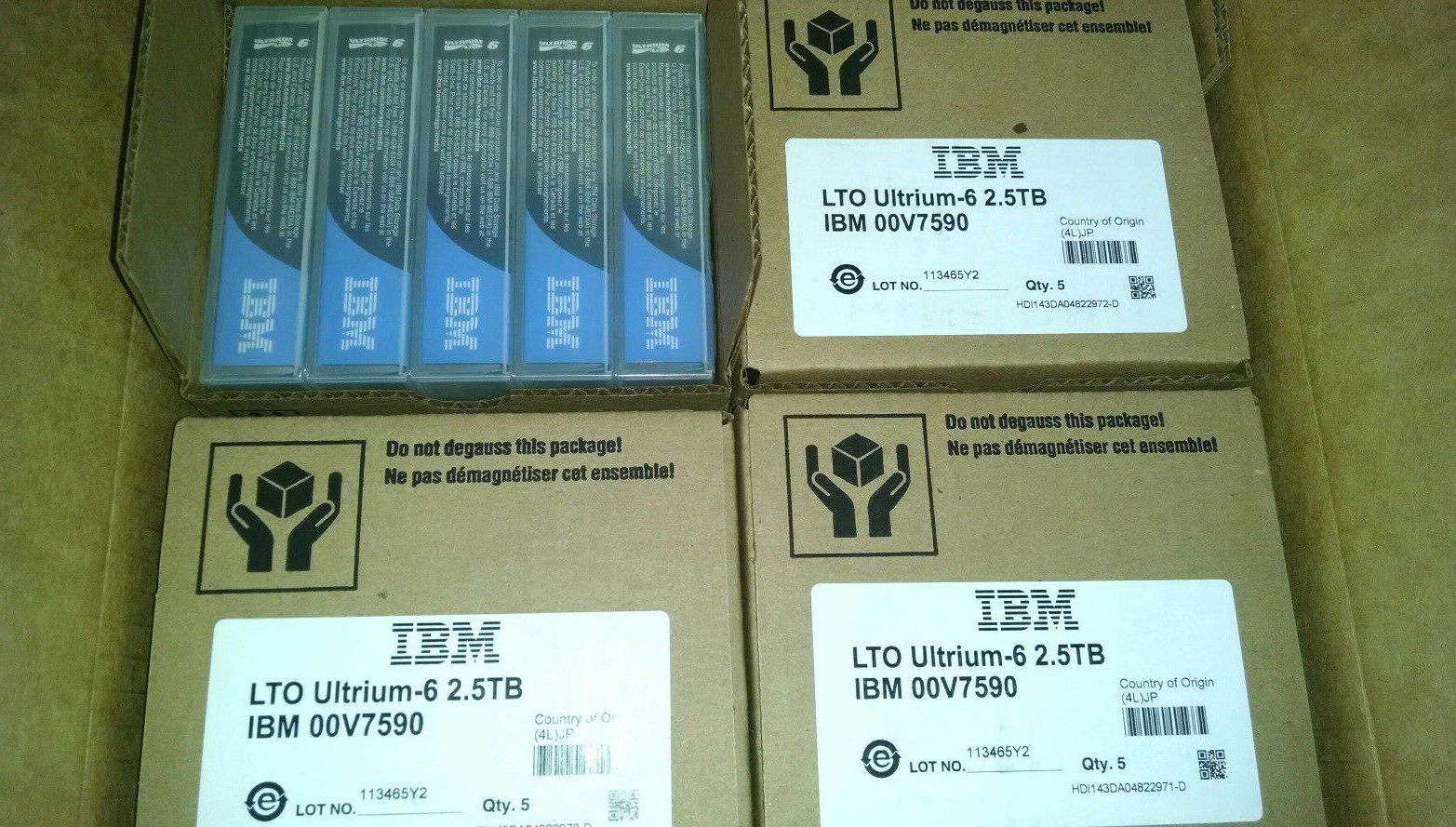 IBM data recording tape LTO6 6 25TB (00V7590) brand new original