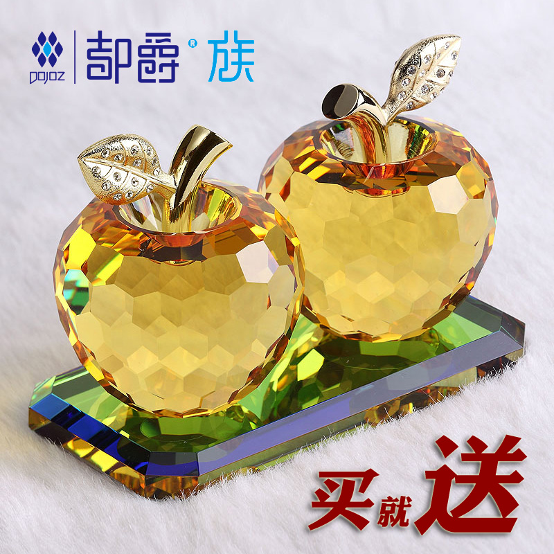 Car fittings Crystal Apple Car Interior Accessories in Console Perfume Women High-end Car Decoration All Road Ping An