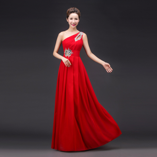 Evening dress prom gown Chorus costume company annual meeting party slim dress