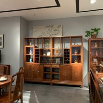 QAY Pinzi Red Wood Meal Cabinet Solid Wood New Chinese Flower Pear Hedgehog Direction Cabinet Red Wine Cabinet Furniture