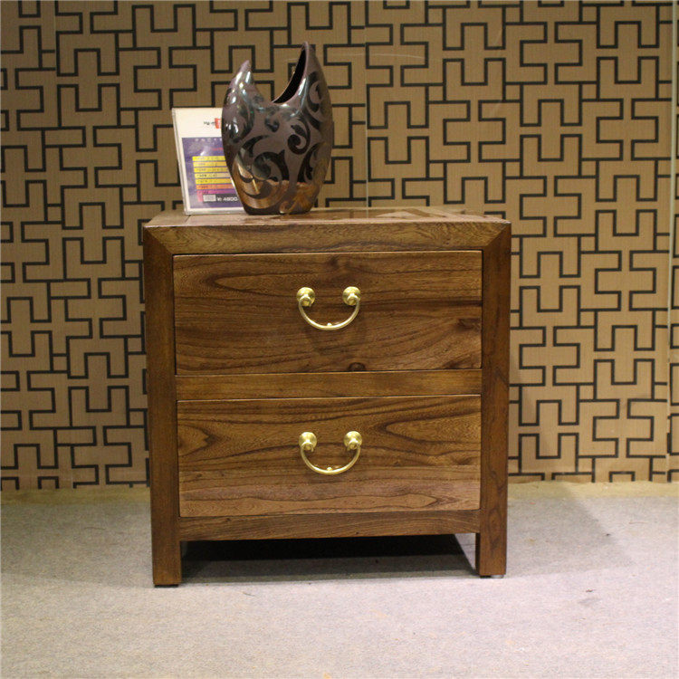 Personality old elm special custom white black do old furniture New Chinese solid wood bedside table QAY home
