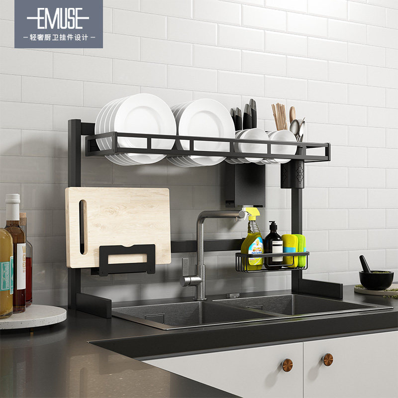 Kitchen Sink Top Shelf Drying Bowls Chopsticks Sauces Drain Water Rack Pool Household Goods Containing floor Dishwashing Pool Table Noodles