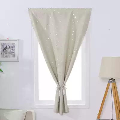 Dormitory free small curtain insulation finished curtain adhesive finished curtain blackout perforated door curtain short and simple
