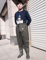 Fishing home waist 65 Silk thick fishing pants fishing pants fishing digging lotus water waterproof pants