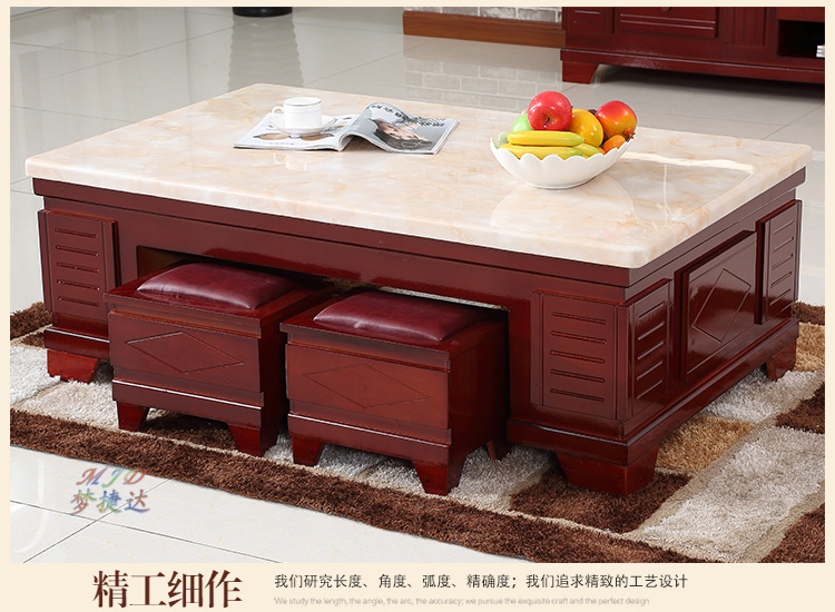 Châu Âu tối giản hiện đại đá cẩm thạch tự nhiên bàn cà phê TV kết hợp tủ nhỏ căn hộ phòng khách nhỏ bàn trà nhỏ bàn trà - Bàn trà bàn sofa tròn
