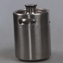 304 stainless steel surface brushed draft beer keg metal beer can Home brewing 2L threaded cover storage container customization