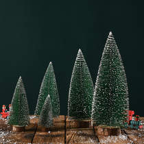 Christmas decorations creative table decorations dipped in white cedar mini Christmas tree pine needle flocking Christmas tree