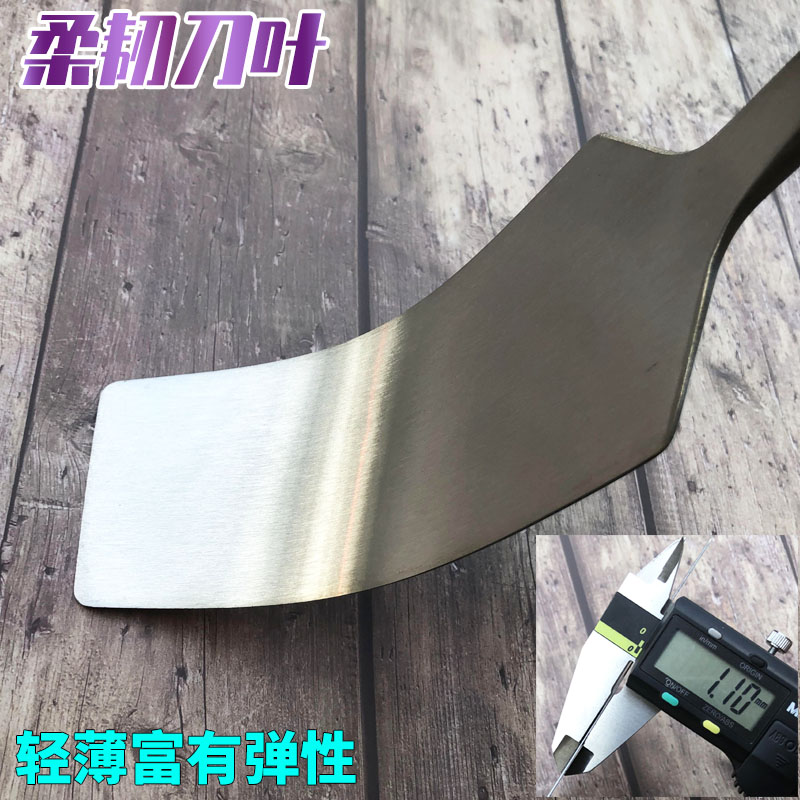 Guiyang thin and light brick knife Stainless steel masons Masons tools double-sided tile knife Round handle wall knife blacksmith brick knife