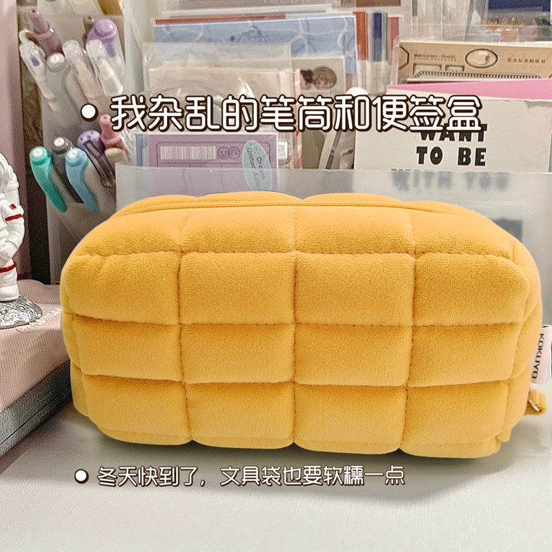 新品 国誉KOKUYO枕枕包笔袋ins日系初中学生文具盒女孩款大容量软