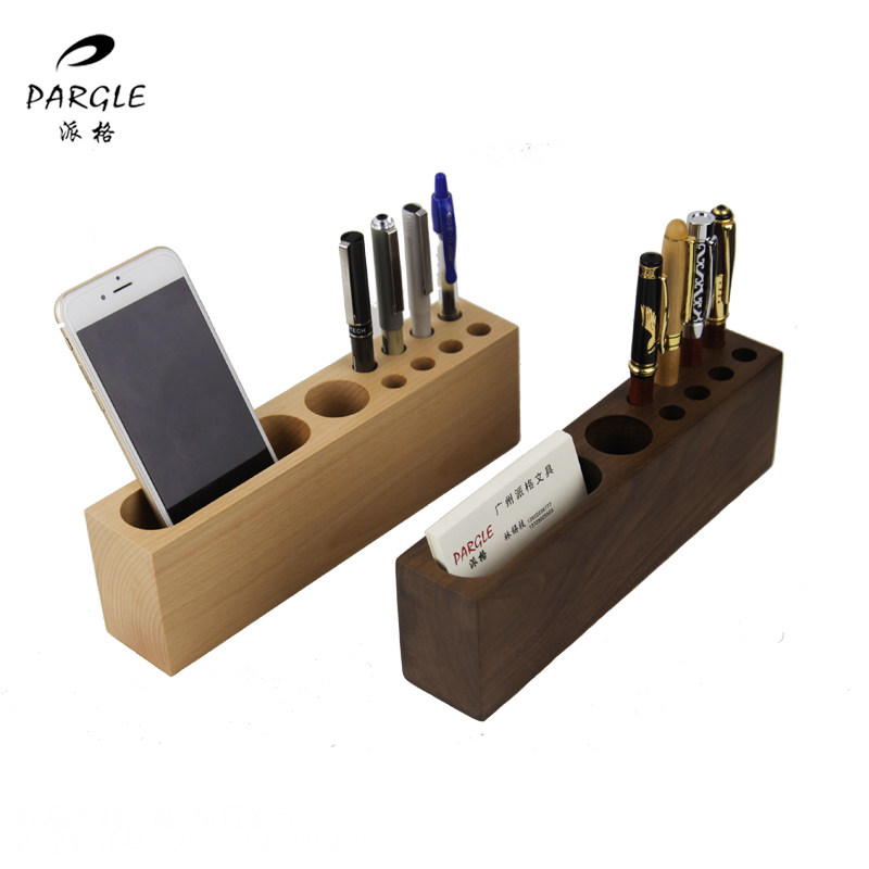 Paige Solid Wood Creative Fashion Pen Holder Multifunctional Desktop Storage Box Business Card Office Stationery Pen Holder Custom Stationery Desktop Storage Pen Holder Storage Shelf Solid Wood Pen Holder Girl Heart Desktop Storage