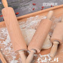 Roller rolling pin Natural paint-free beech solid wood Large rolling pin Pressing stick Dumpling bun leather wheel walking hammer