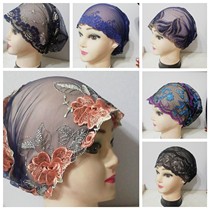 New summer single layer thin style lace womens hat lace hot drill turban Muslim fashion small hat ladies headscarf
