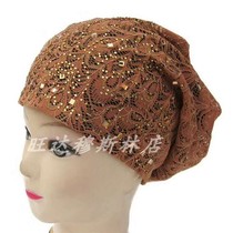 Double lace hot diamond womens hat autumn winter style womens head hat confinement hat