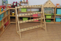 Kindergarten towel rack Pinus sylvestris towel rack solid wood towel rack mobile removable childrens towel rack