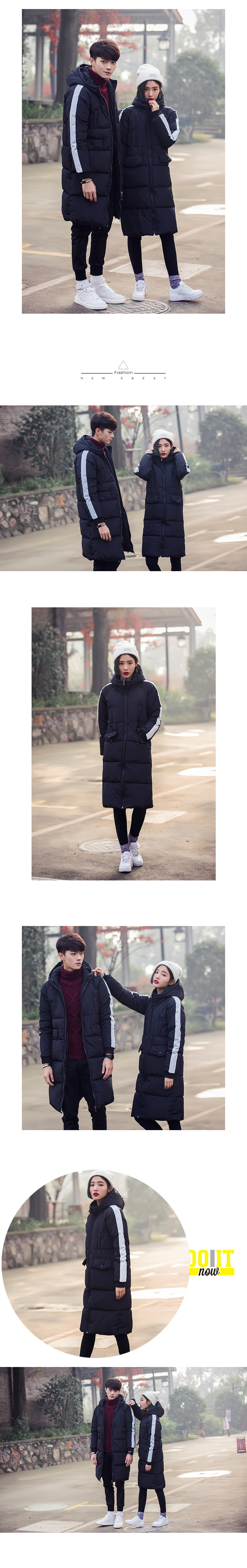 Áo khoác cotton mùa đông Phiên bản Hàn Quốc của áo khoác mỏng nam và nữ trong phần dài trên đầu gối trùm xuống áo khoác cotton nam áo khoác local brand