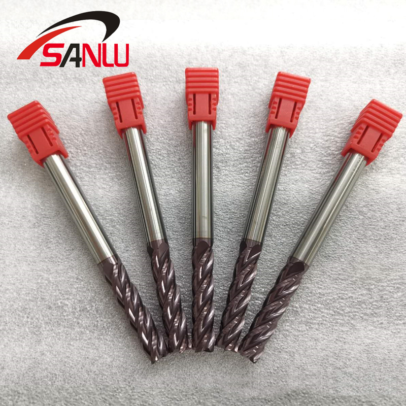 Taiwan SANLU 58 degrees extended tungsten steel round nose end mill Cemented carbide coated bull nose knife CNC milling cutter