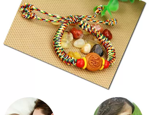 Em bé đào 12 12 Zodiac cinnabar đào vòng đeo tay vòng chân lợn xương chó răng obsidian - Vòng chân lắc chân chuông