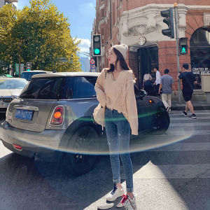 很仙的毛衣 慵懒风网红V领针织衫