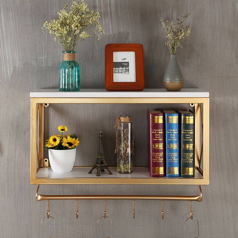 Custom Contained Mesh Iron Separator Hang Rack Bookshelves Kitchen Wall-mounted Iron Art Mesh Red Gold Custom Shelf Set to do