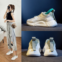 Huili womens shoes 2020 Summer new casual Joker flat-bottomed sports mesh shoes breathable light running shoes