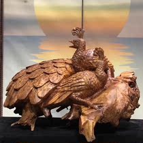 Fir tumor root carving Peacock living room ornaments root carving decoration art housewarming gift pure handicraft gift
